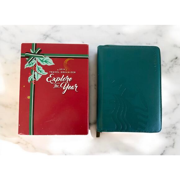 2019 Starbucks Mermaid Phillipines Green Teal Travel Organizer New Years Book - Picture 1 of 8